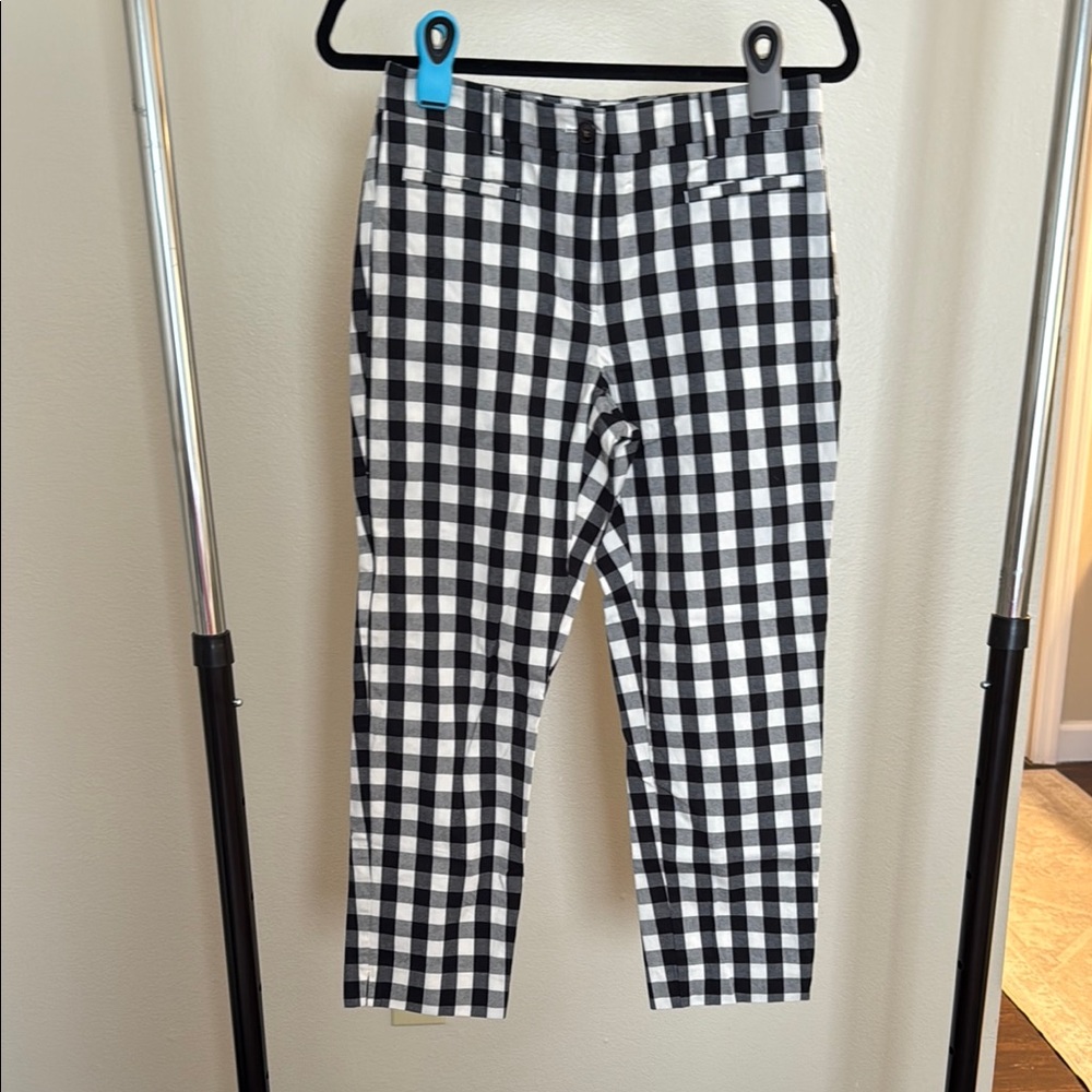 Ann Taylor Black and White Gingham Casual Pants